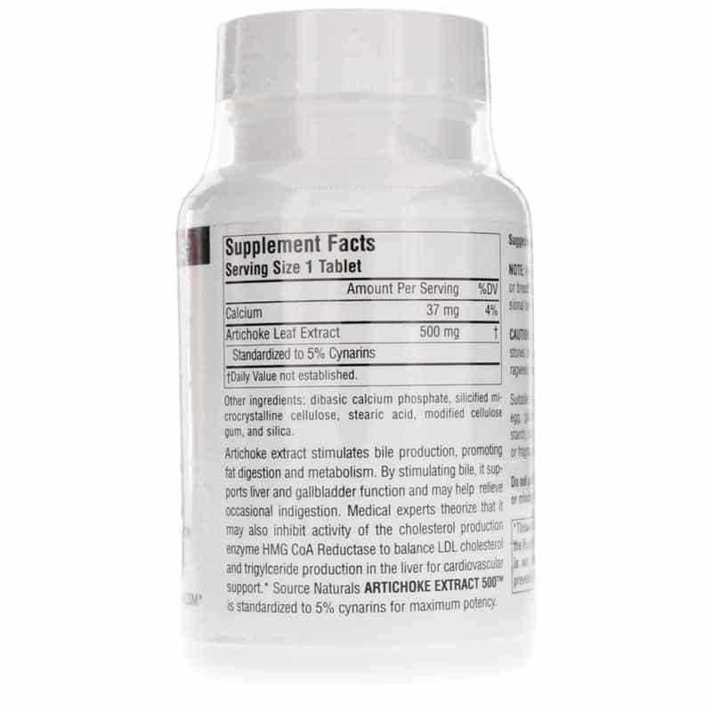 Artichoke Extract 500 Mg, 90 Tablets, by Source Naturals, image #2