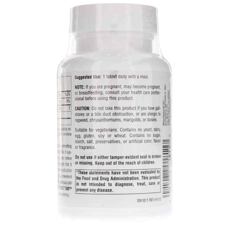 Artichoke Extract 500 Mg, 90 Tablets, by Source Naturals, image #3