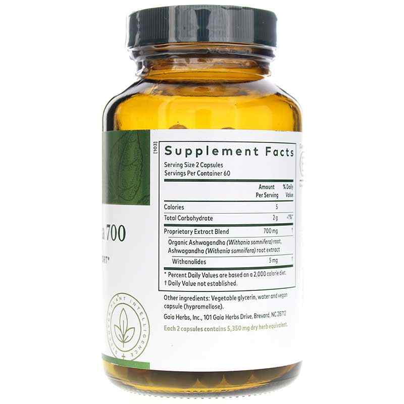 Ashwagandha 700, 120 Liquid Phyto Caps, by Gaia Professional Solutions, image #2