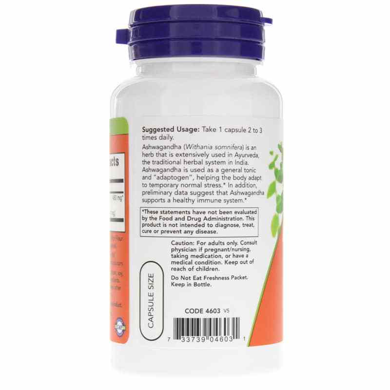 Ashwagandha Standardized Extract 450 Mg, by NOW Foods, image #3