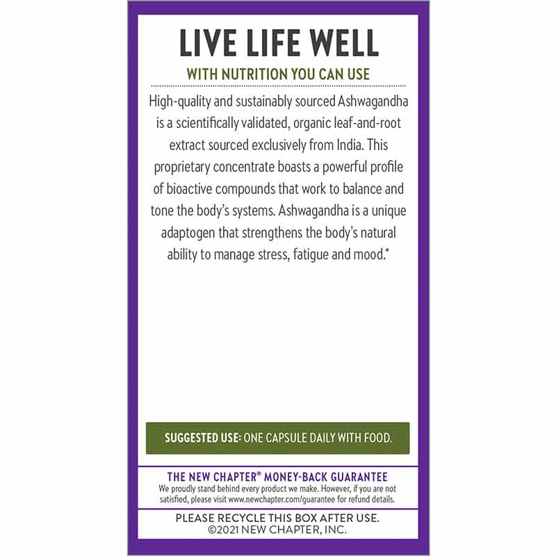 Ashwagandha Force, 60 Vegan Capsules, by New Chapter, image #3