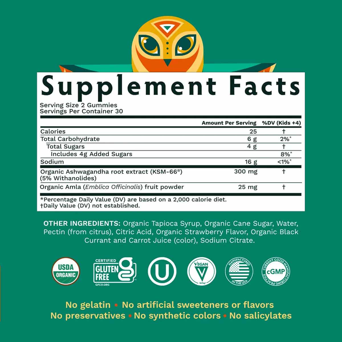 Ashwagandha KSM-66 Gummies for Kids & Teenagers, 60 Gummies, by Tribe Organics