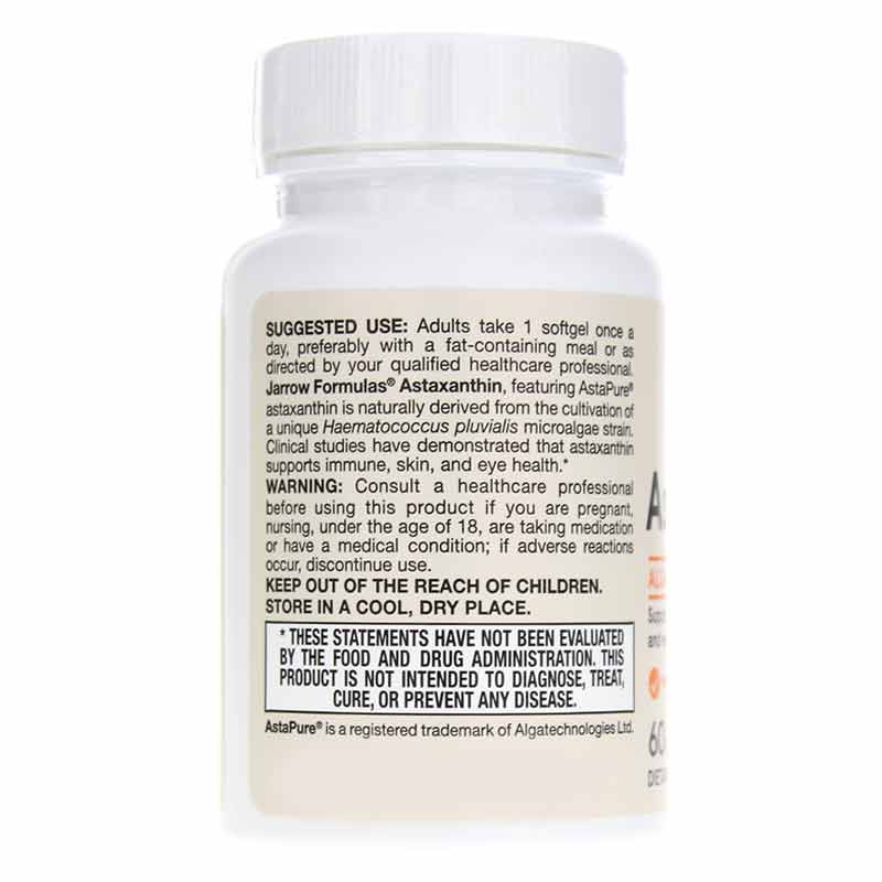 Astaxanthin 12 Mg, 60 Softgels, by Jarrow Formulas, image #3