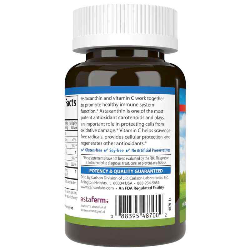 Astaxanthin Gummies, 46 Gummies, by Carlson Labs, image #3