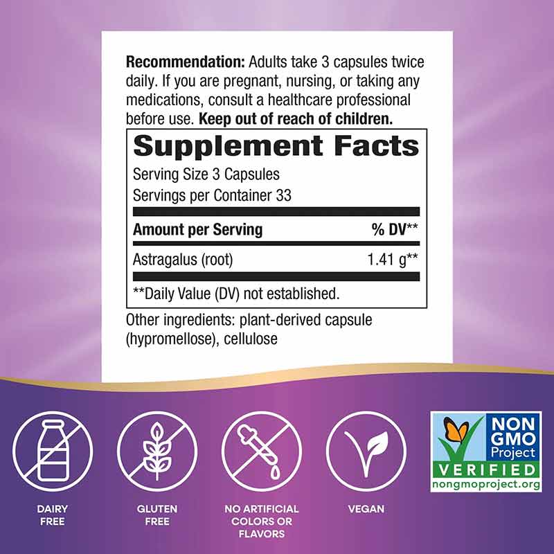 Astragalus Root, 100 Vegan Capsules, by Natures Way, image #3
