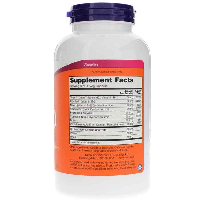 B-100, 250 Veg Capsules, by NOW Foods, image #2