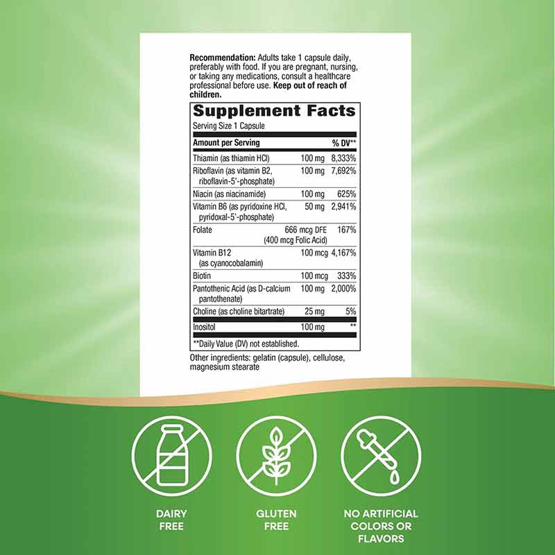 B-100 Complex, 100 Capsules, by Natures Way, image #3