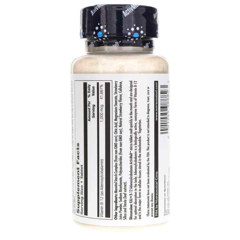 B-12 1000 Mcg as Adenosylcobalamin ActivMelt, Strawberry, by Kal, image #3