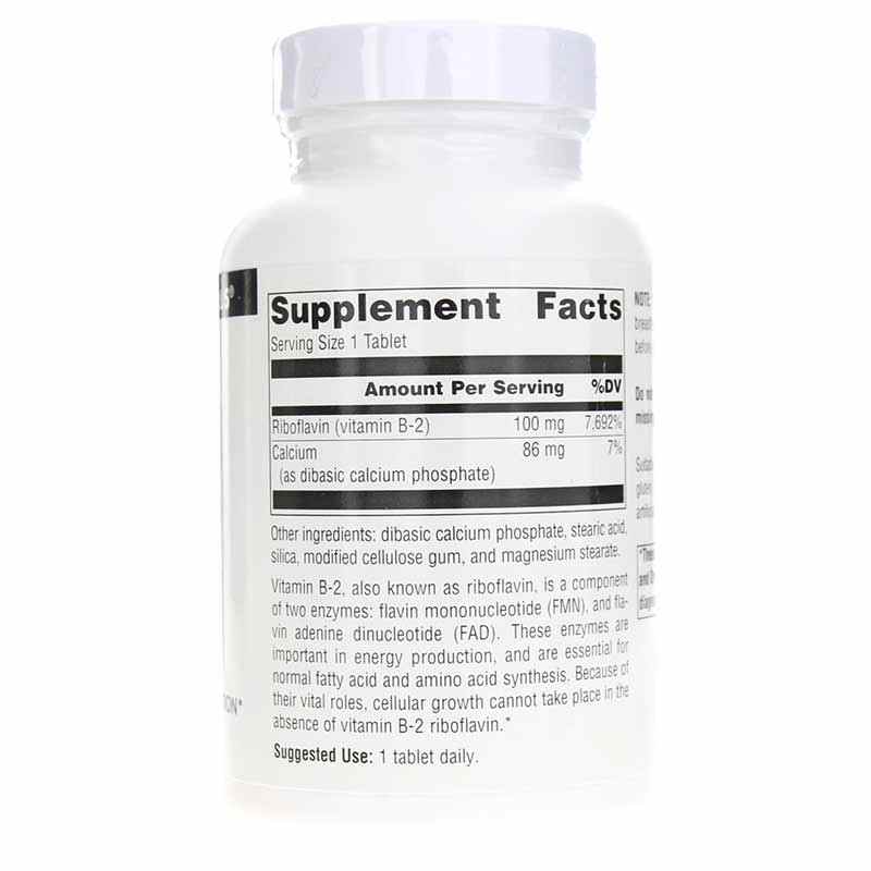 B-2 Riboflavin 100 Mg, 250 Tablets, by Source Naturals, image #2