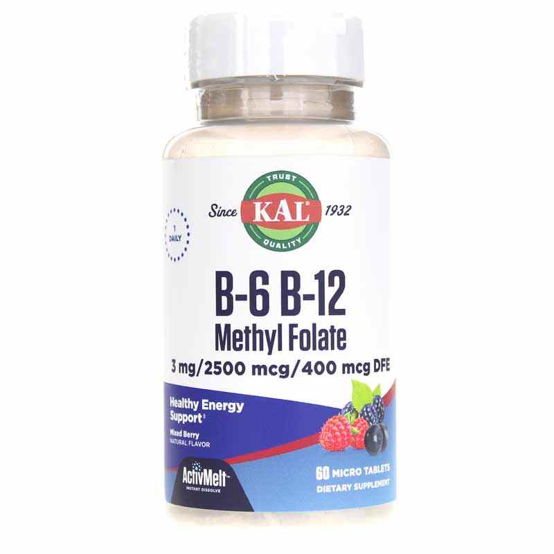 B-6 B-12 Methyl Folate ActivMelt, Mixed Berry, by Kal