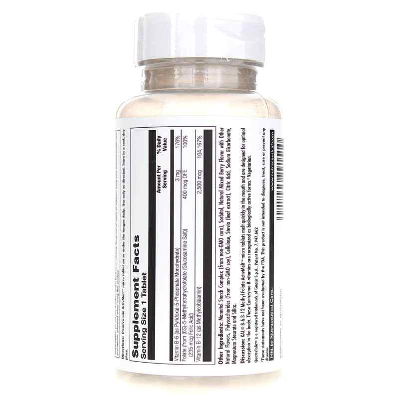 B-6 B-12 Methyl Folate ActivMelt, Mixed Berry, by Kal, image #3