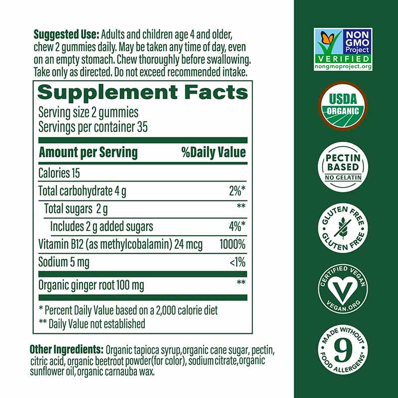 B12 Energy Gummies, Ginger, by Megafood, image #2