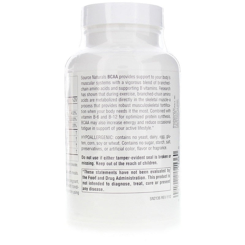BCAA Branched-Chain Amino Acids, 120 Capsules, by Source Naturals, image #3