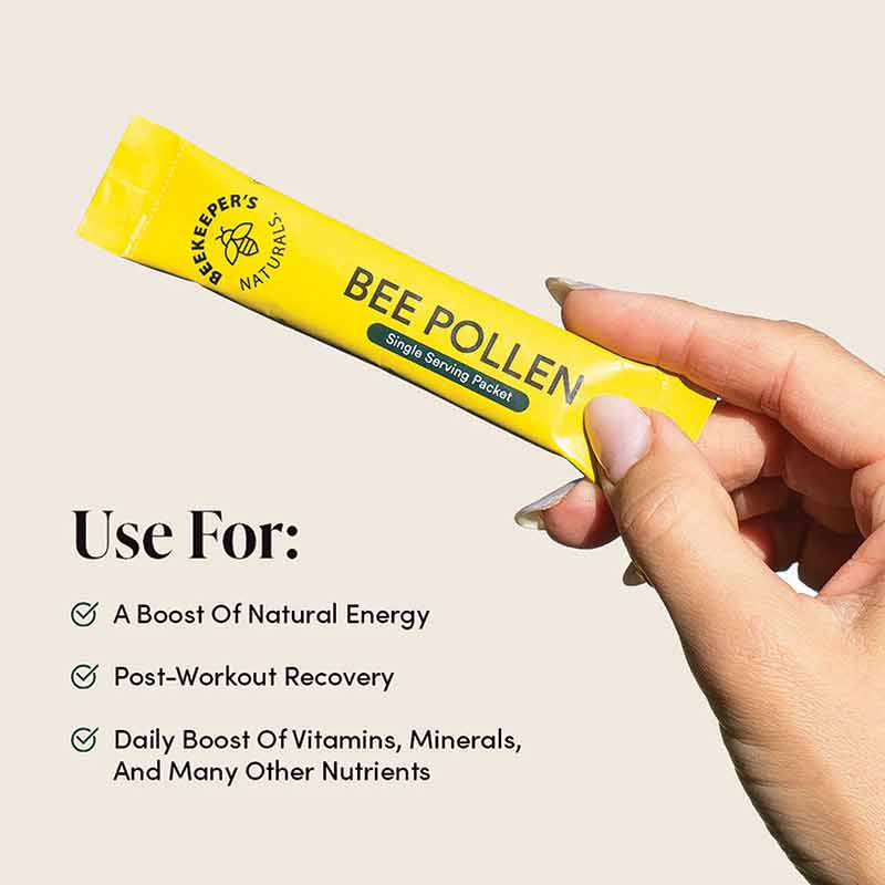 Bee Pollen Stick Packets, 15 Packets, by Beekeeper's Naturals, image #3