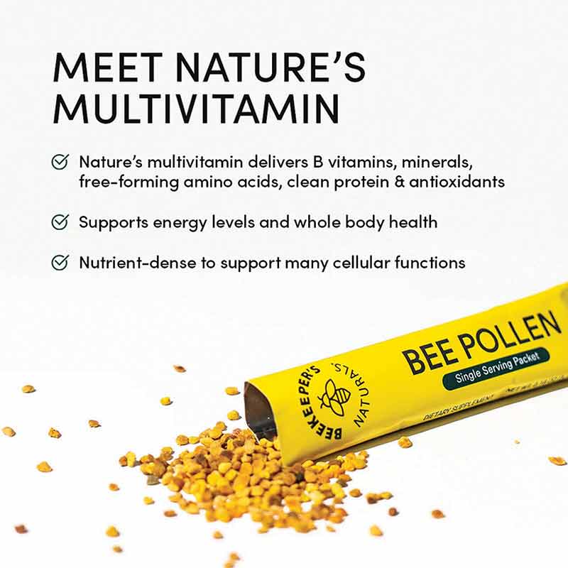 Bee Pollen Stick Packets, 15 Packets, by Beekeeper's Naturals, image #4