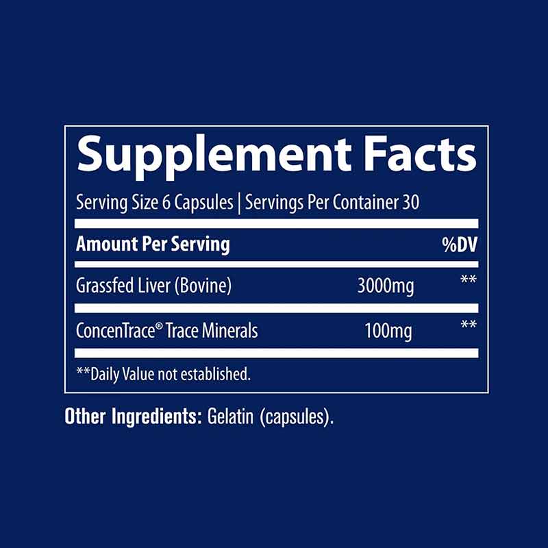 Beef Liver (Grass-Fed) 500 Mg, 180 Capsules, by Trace Minerals Research, image #2