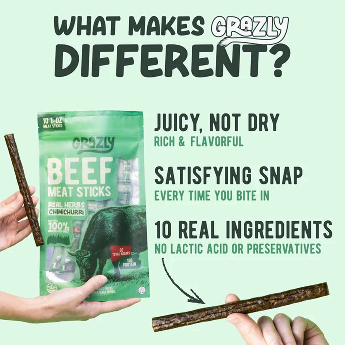 Beef Meat Sticks, by Grazly