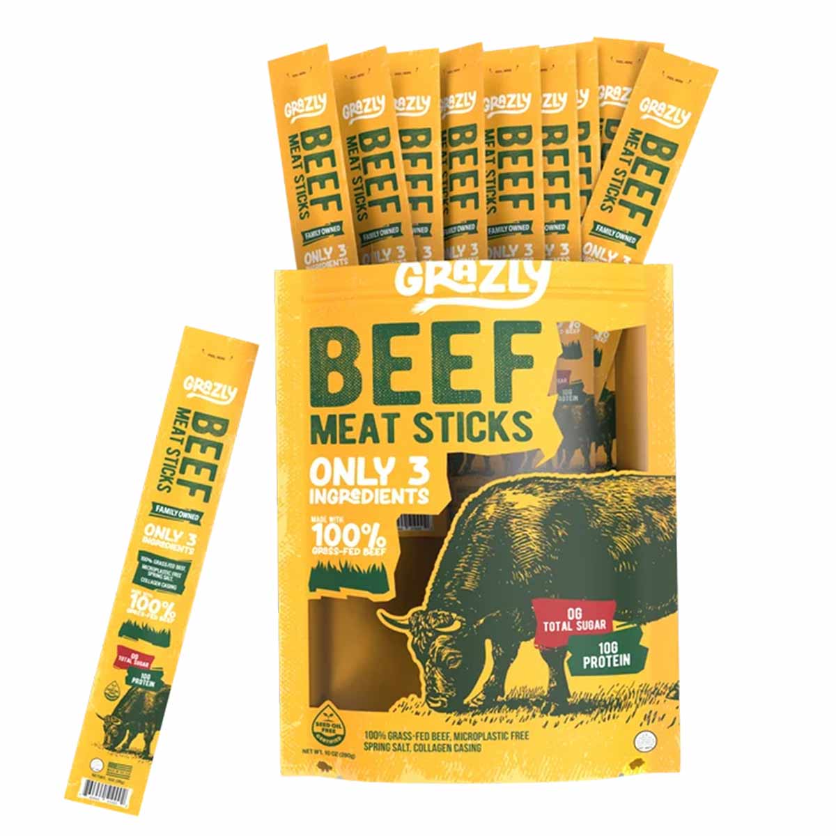 Beef Meat Sticks, by Grazly