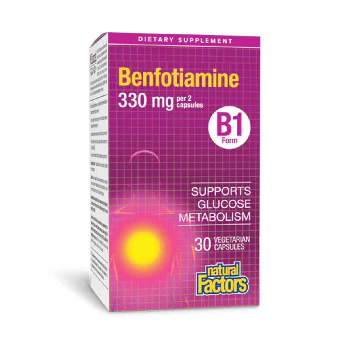 Benfotiamine (B1), 30 Veg Capsules, by Natural Factors