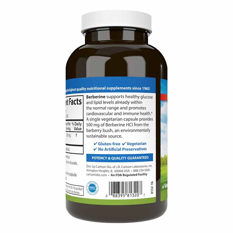 Berberine 500 Mg, 180 Veg Capsules, by Carlson Labs, image #3