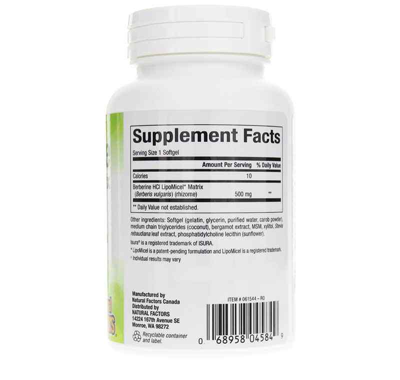 Berberine LipoMicel Matrix, Natural Factors Natural Healthy Concepts Berberine LipoMicel Matrix, Natural Factors Natural Healthy Concepts
