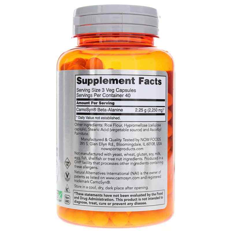 Beta-Alanine 750 Mg, by NOW Foods, image #2