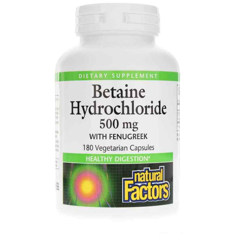 Betaine Hydrochloride 500 Mg with Fenugreek, by Natural Factors