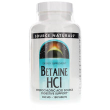 Betaine HCl 650 Mg, 180 Tablets, by Source Naturals