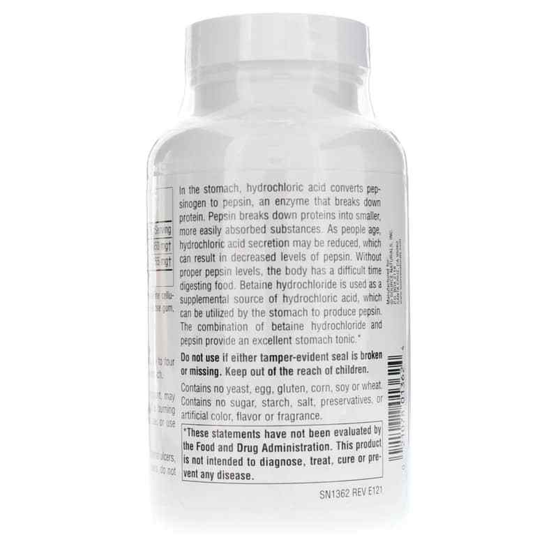 Betaine HCl 650 Mg, 180 Tablets, by Source Naturals, image #3