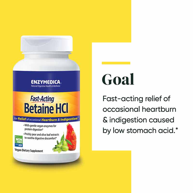 Betaine HCl Fast-Acting, 60 Capsules, by Enzymedica, image #3