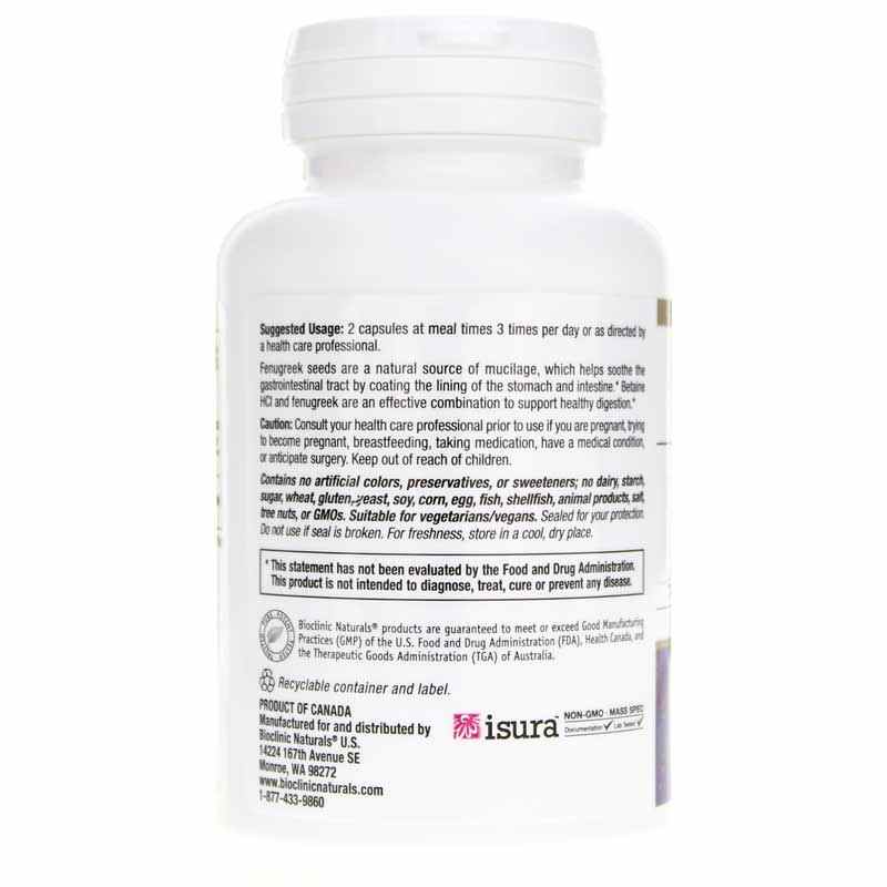 Betaine HCl with 100 Mg Fenugreek, by Bioclinic Naturals, image #3