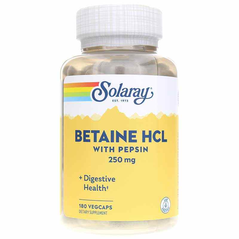 Betaine HCL with Pepsin 250 Mg, by Solaray
