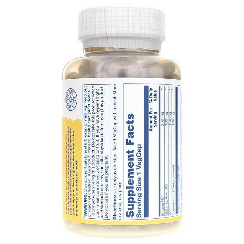 Betaine HCL with Pepsin 250 Mg, by Solaray, image #2
