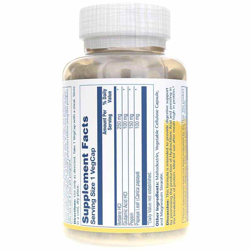 Betaine HCL with Pepsin 250 Mg, by Solaray, image #3