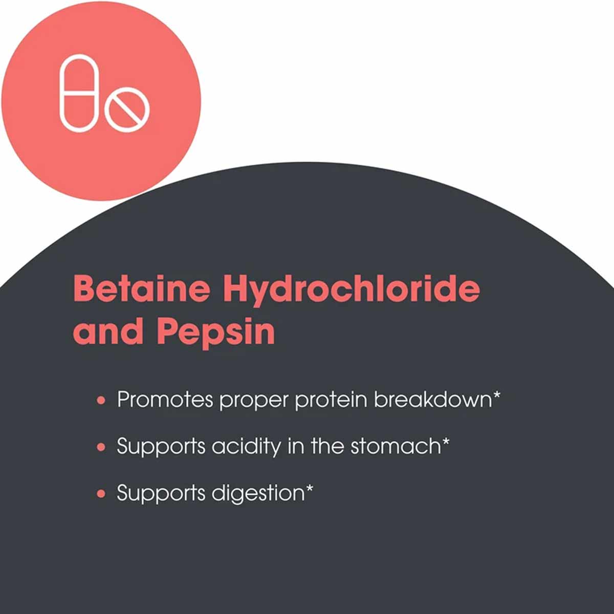 Betaine Hydrochloride with Pepsin, 90 Capsules, by Allergy Research Group