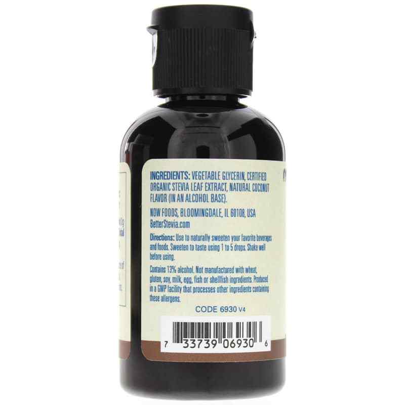 Better Stevia Liquid Sweetener, Coconut, 2 Oz, by NOW Foods, image #3