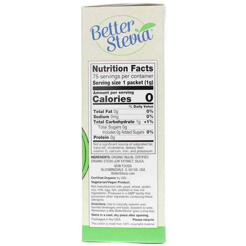 Better Stevia Organic Sweetener Packets, by NOW Foods, image #2