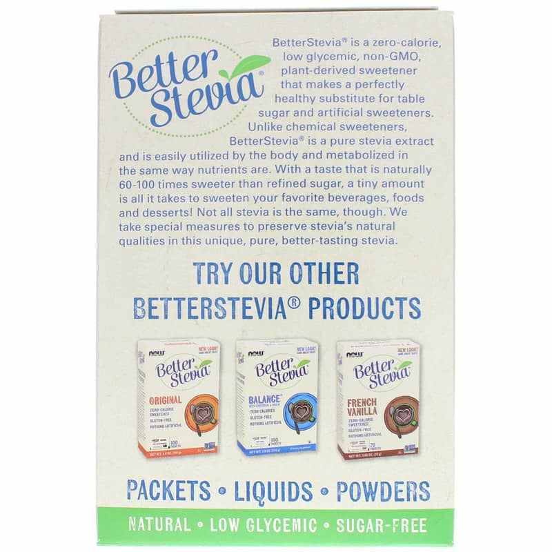 Better Stevia Organic Sweetener Packets, by NOW Foods, image #3