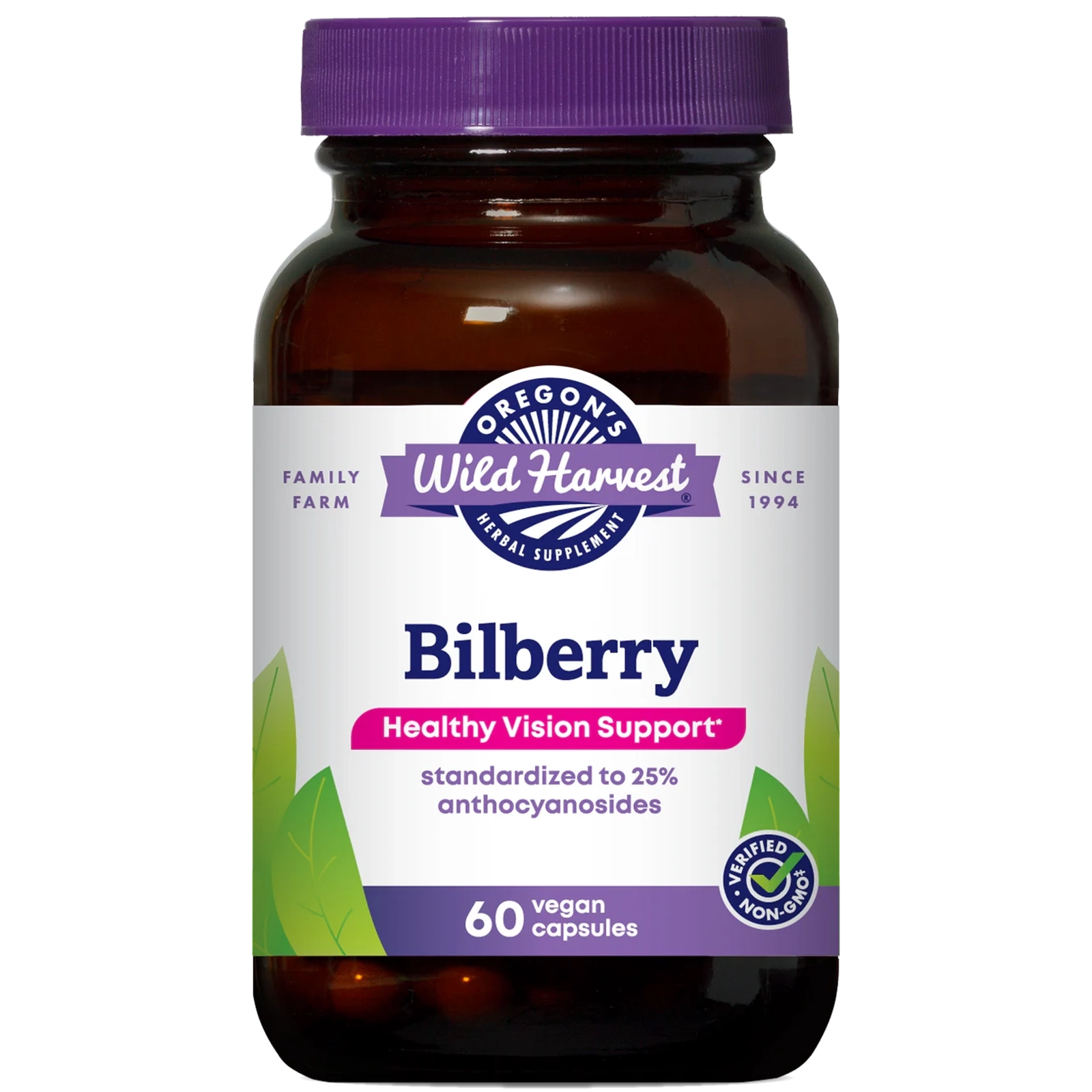 Bilberry, 60 Vegan Capsules, by Oregons Wild Harvest