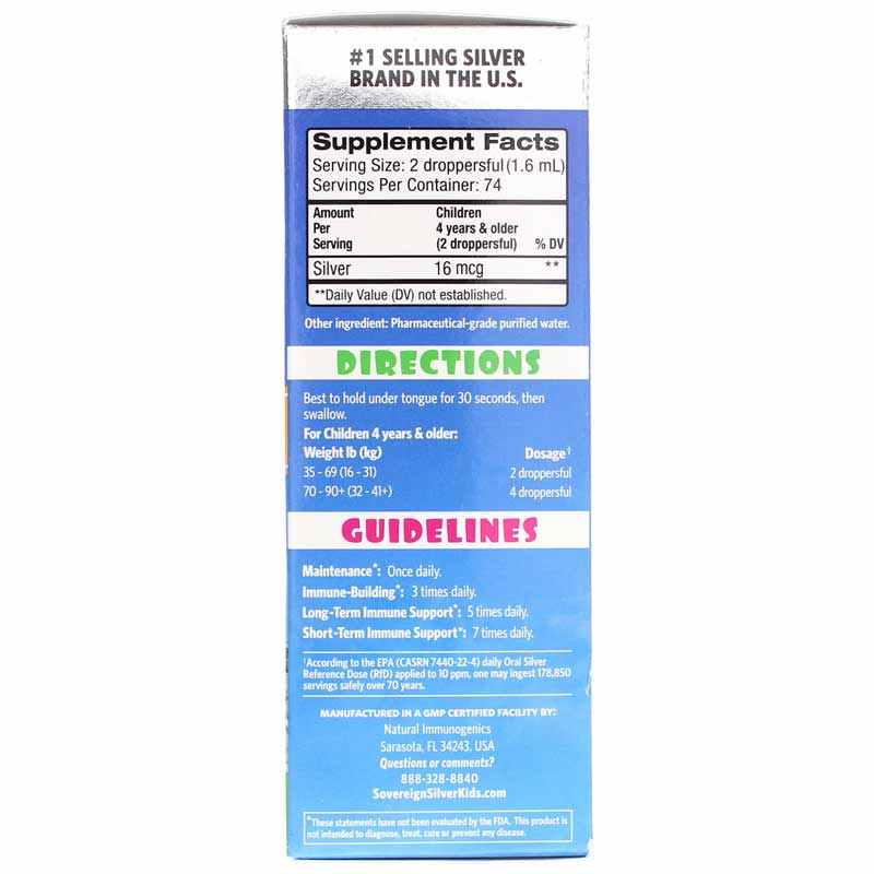 Bio-Active Silver for Kids Dropper, 4 Oz, by Sovereign Silver, image #2