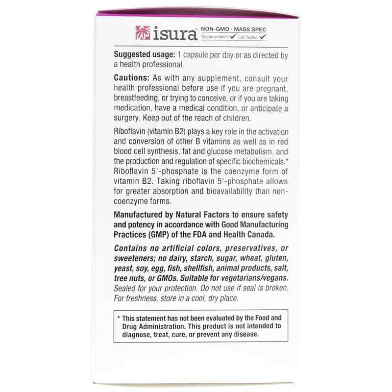 BioCoenzymated Riboflavin 5' Phosphate 50 Mg, by Natural Factors, image #4