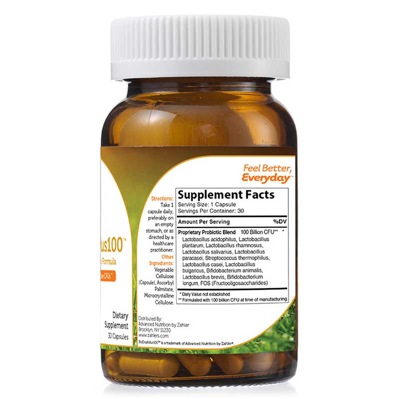 BioDophilus 100 Billion CFU Probiotic, Zahler – Natural Healthy