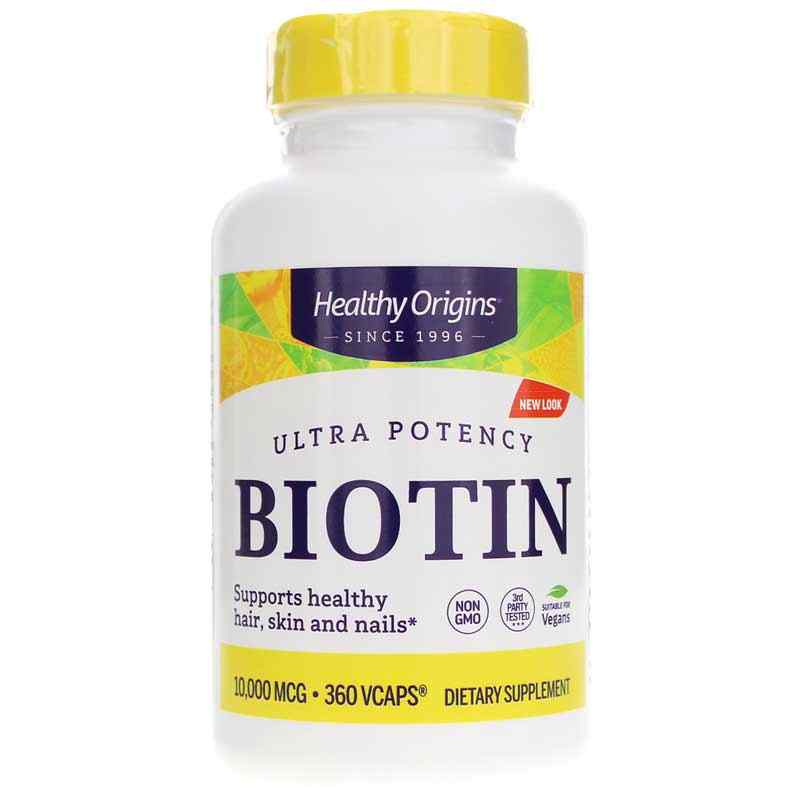 Biotin 10000 Mcg Ultra Potency, 360 Vcaps, by Healthy Origins
