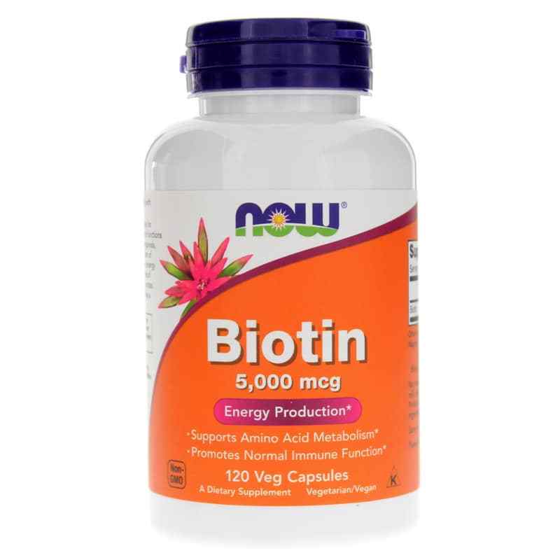 Biotin 5000 Mcg, 120 Veg Capsules, by NOW Foods