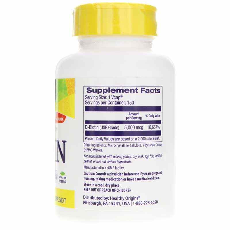 Biotin 5000 Mcg High Potency, 150 Veg Capsules, by Healthy Origins, image #2