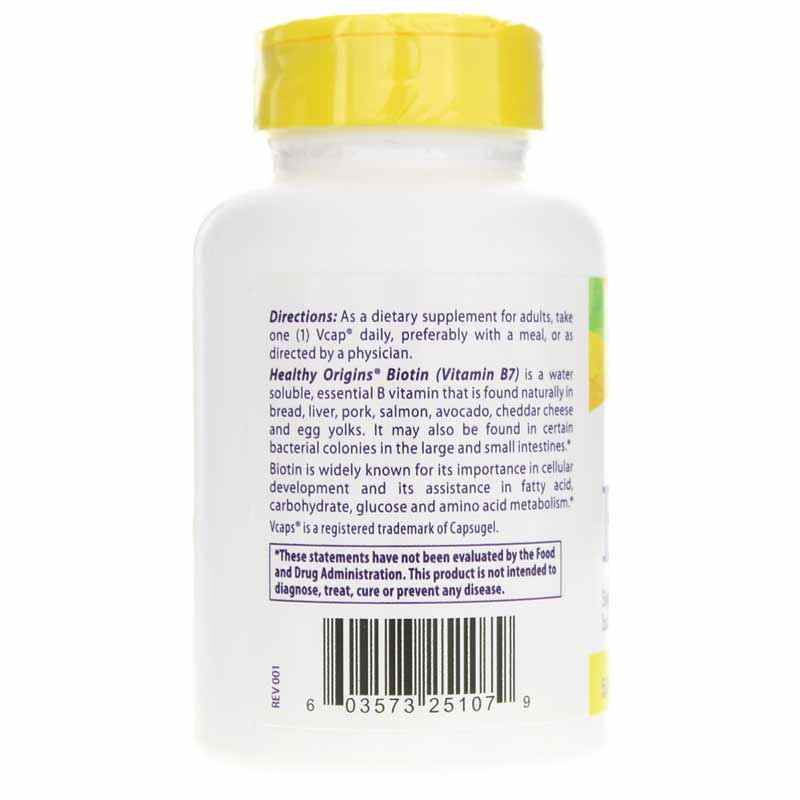 Biotin 5000 Mcg High Potency, 150 Veg Capsules, by Healthy Origins, image #3