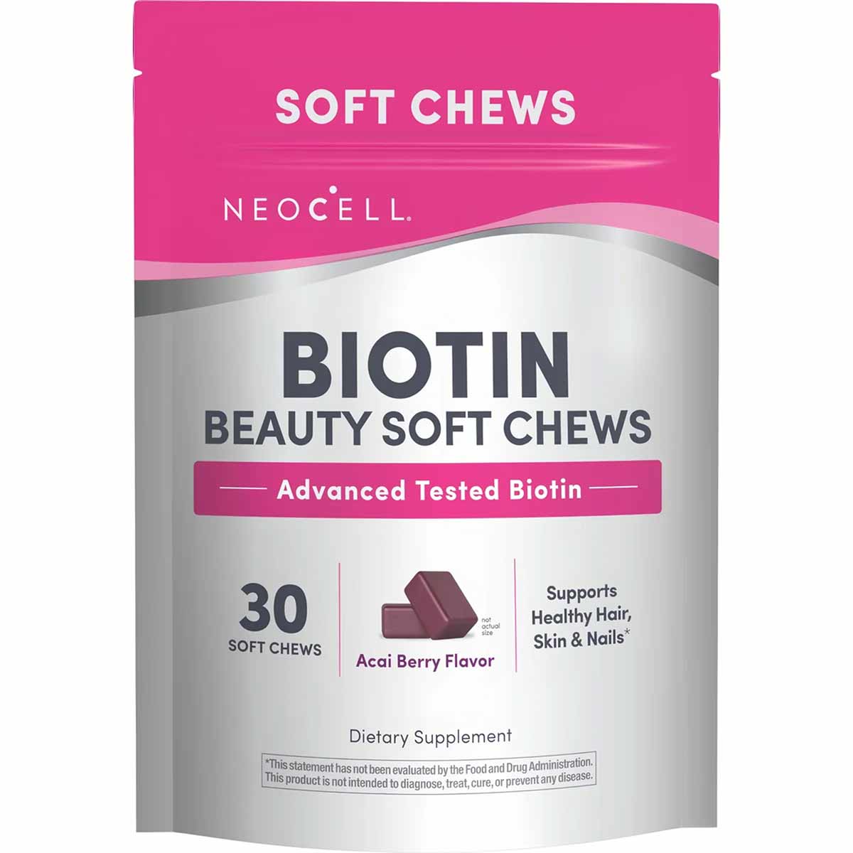 Biotin Beauty Soft Chews, Acai Berry, 30 Soft Chews, by NeoCell