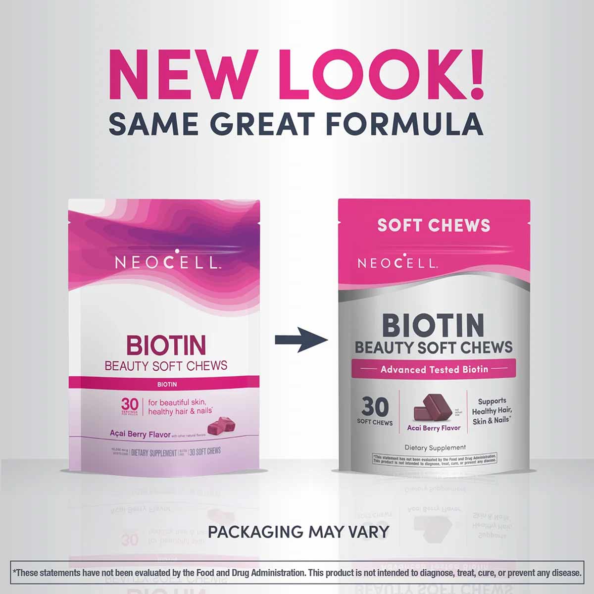Biotin Beauty Soft Chews, Acai Berry, 30 Soft Chews, by NeoCell