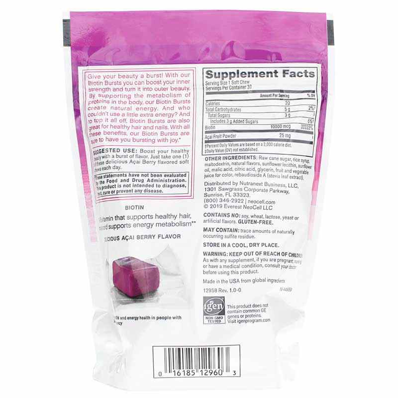 Biotin Bursts Acai Berry Flavor, by NeoCell, image #2