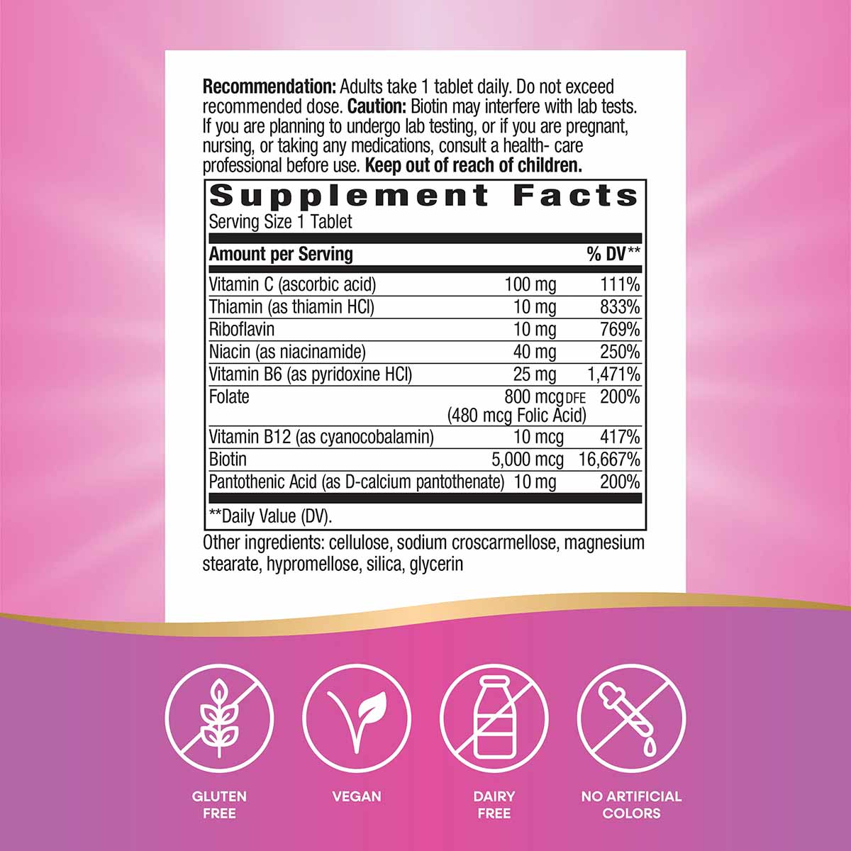 Biotin Forte without Zinc, by Natures Way